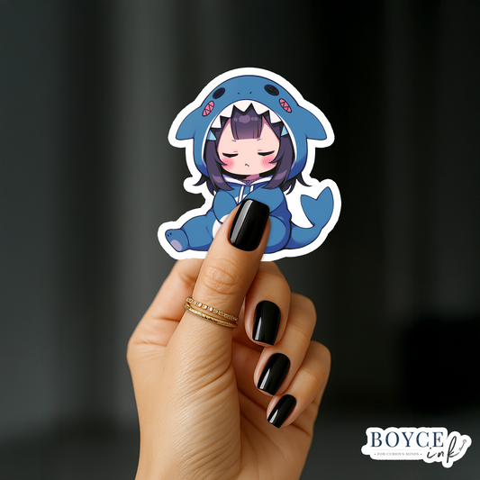 3" Sticker | Chibi in Shark Cosplay