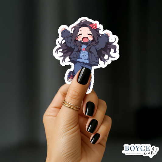 3" Sticker | Happy Chibi Girl