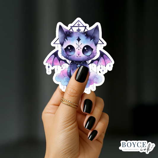 3" Sticker | Cute Winged Cat