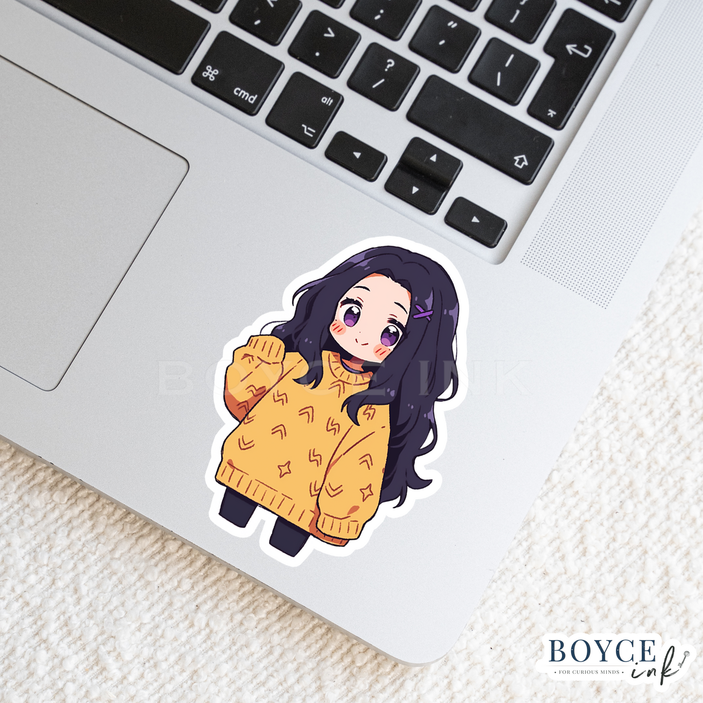 3" Sticker | Chibi Girl in Oversized Yellow Sweater