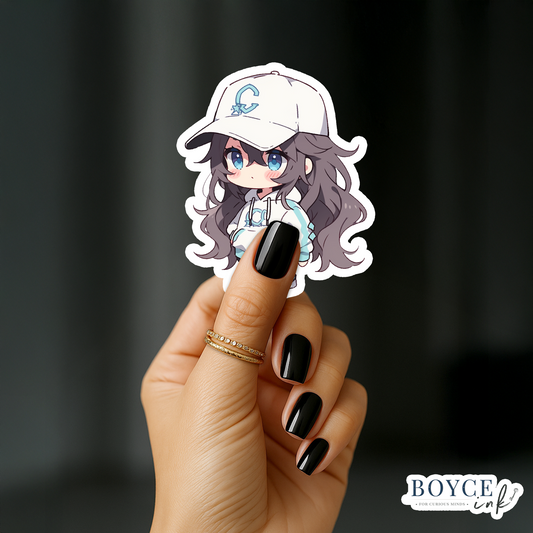 3" Sticker | Cute Chibi in Hat & Hoodie