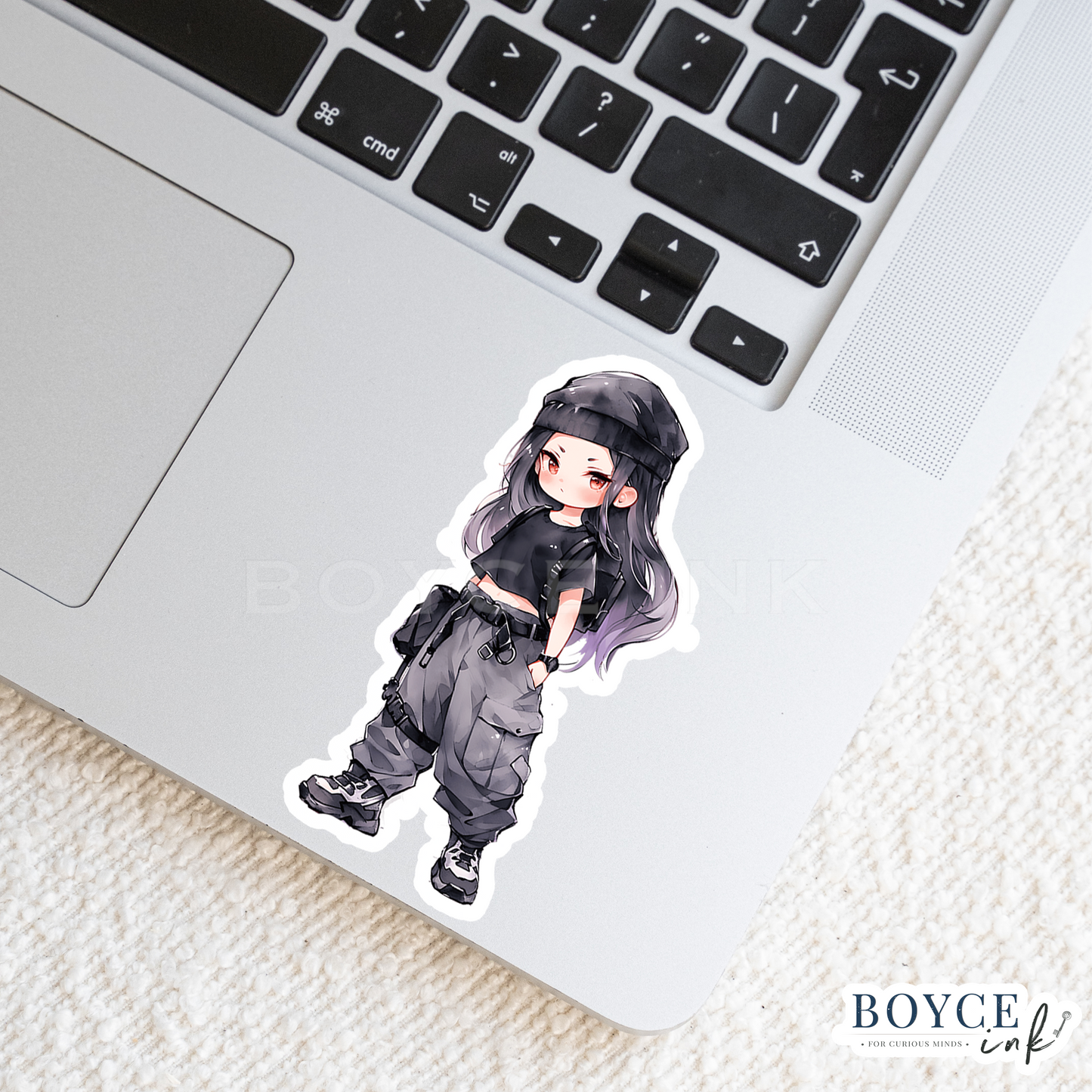 3" Sticker | Cute Goth Purple & Black Chibi Girl
