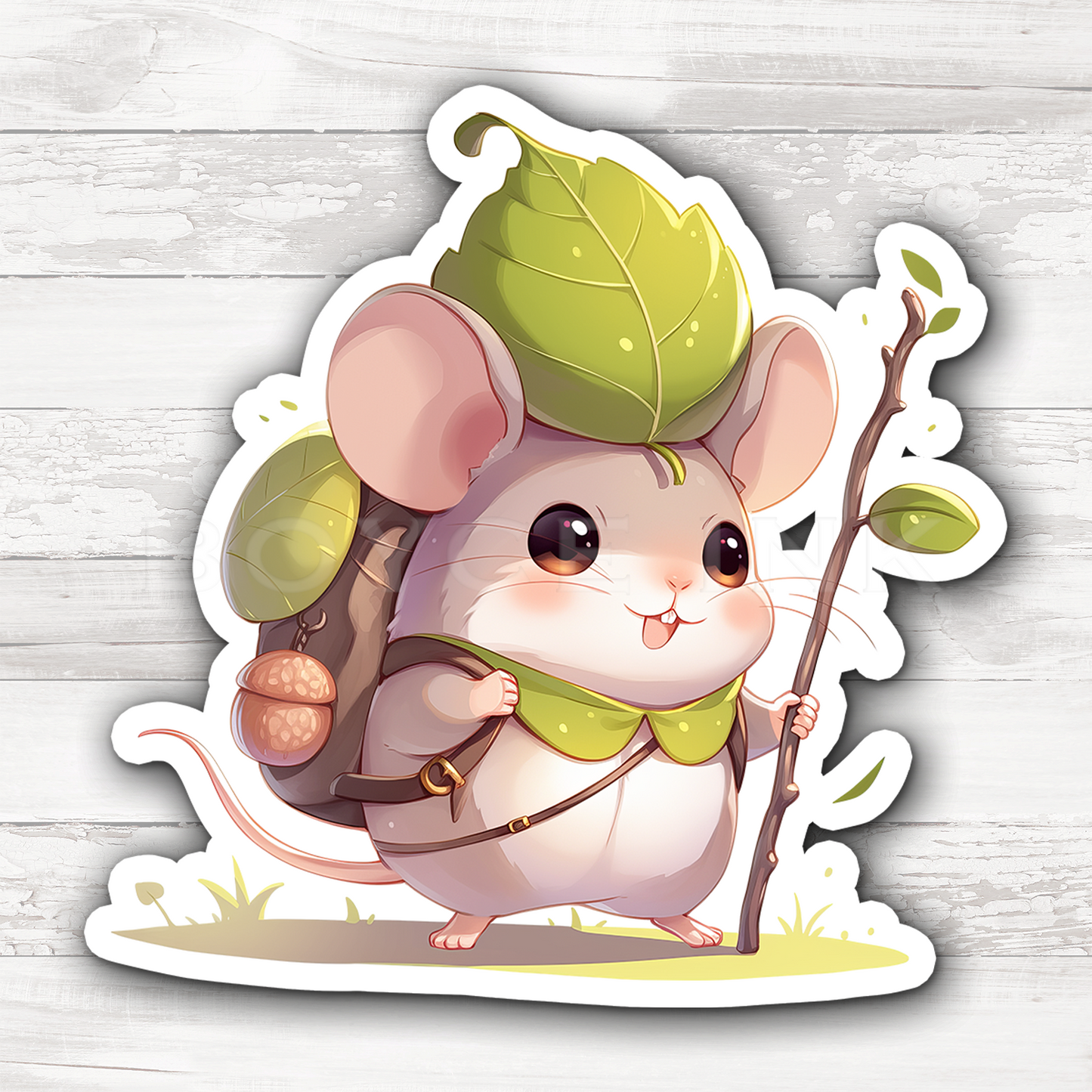 3" Sticker | Cute Adventurer Mouse (with adorable little backpack!)