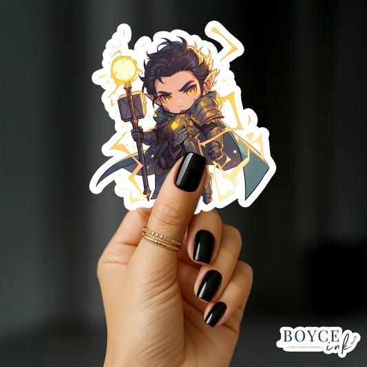 3" Sticker | Elf Mage with Magical Staff