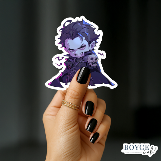 3" Sticker | Necromancer Vampire Chibi with Skull
