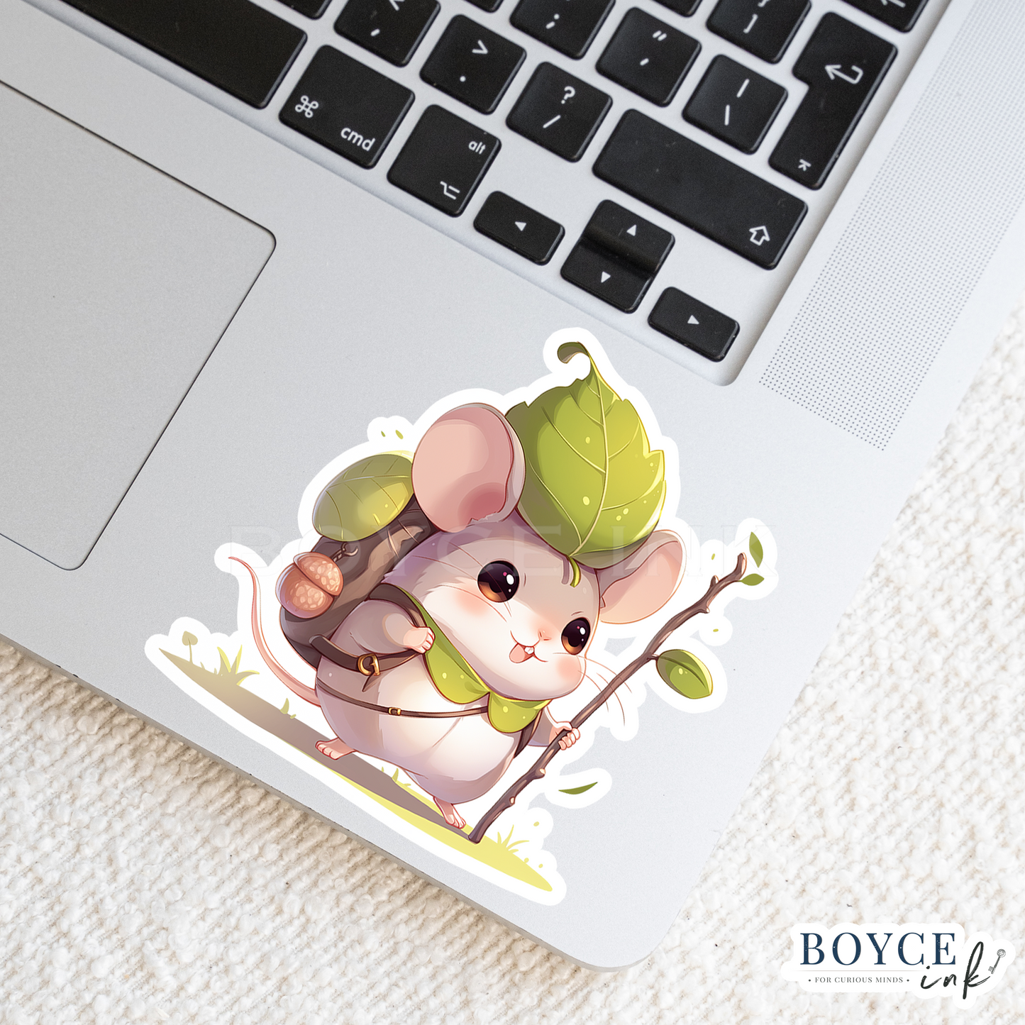 3" Sticker | Cute Adventurer Mouse (with adorable little backpack!)