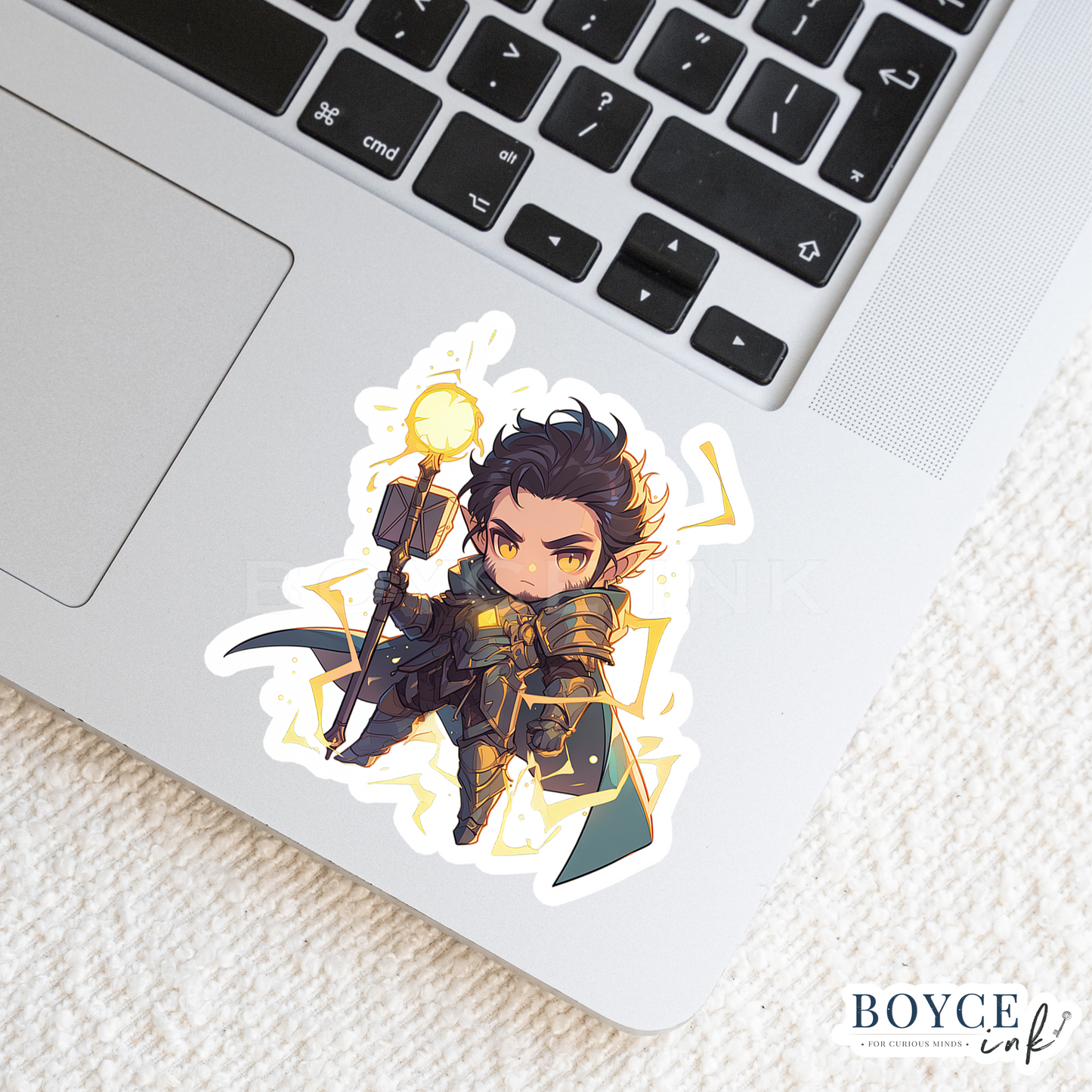 3" Sticker | Elf Mage with Magical Staff
