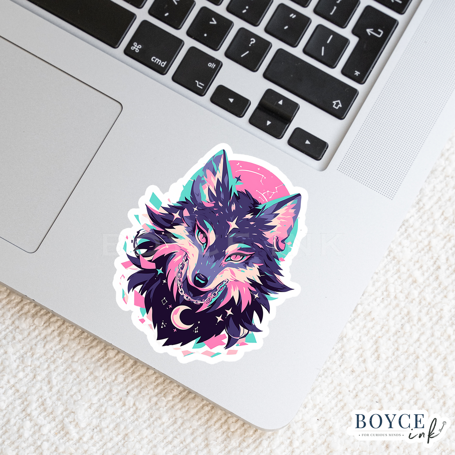3" Sticker | Celestial Moon Wolf