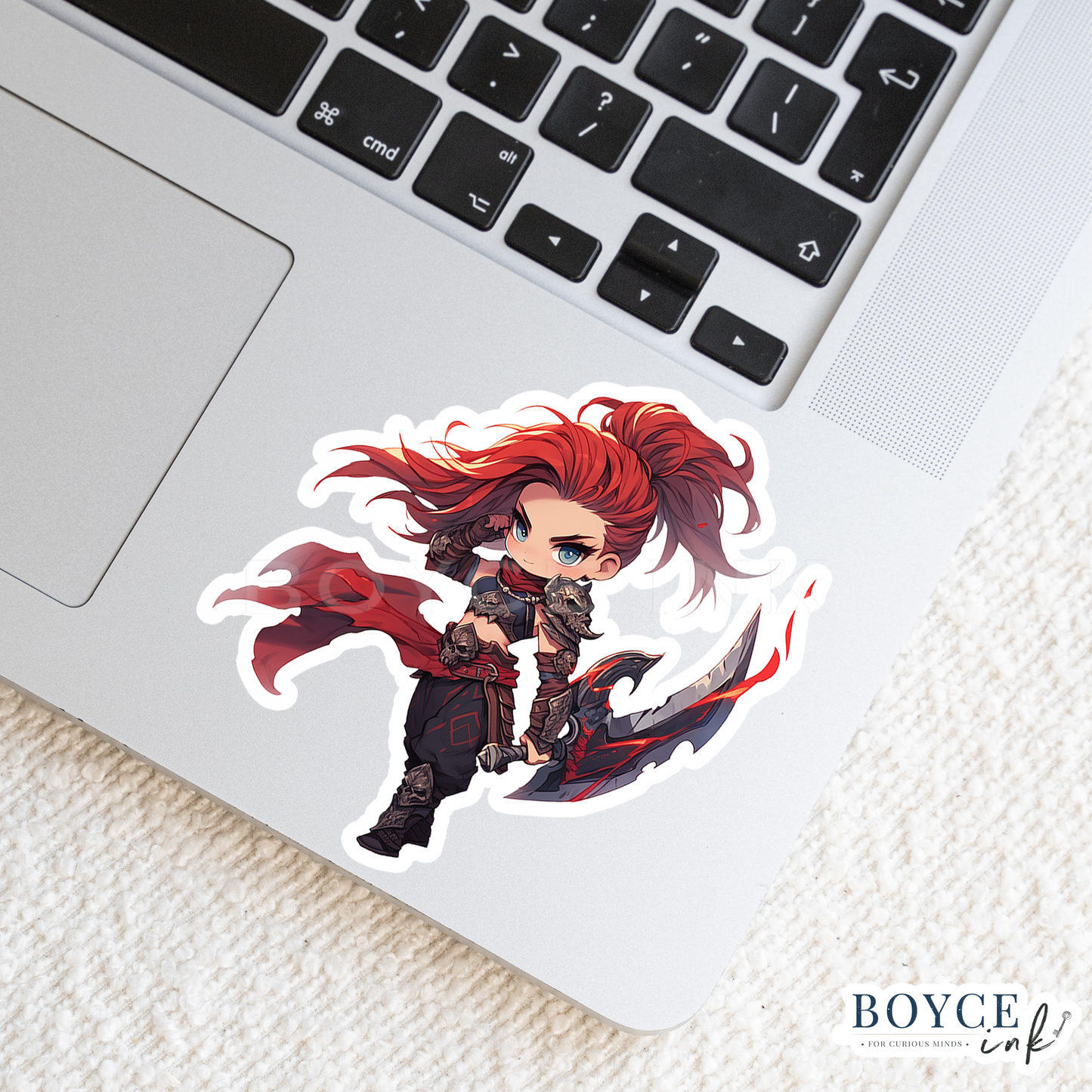 3" Sticker | Chibi Fire Warrior Girl