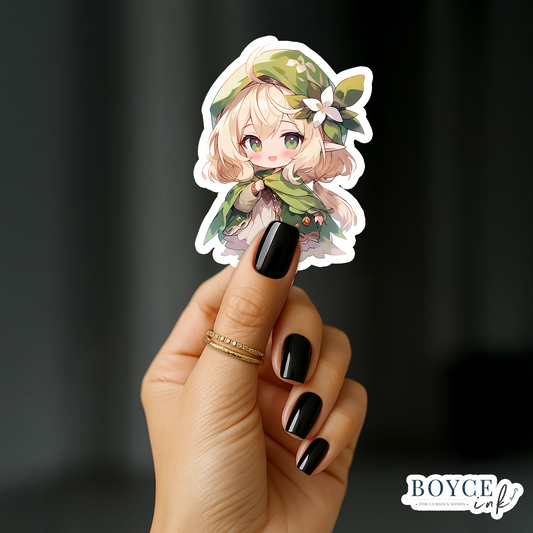 3" Sticker | Fantasy Forest Elf Chibi