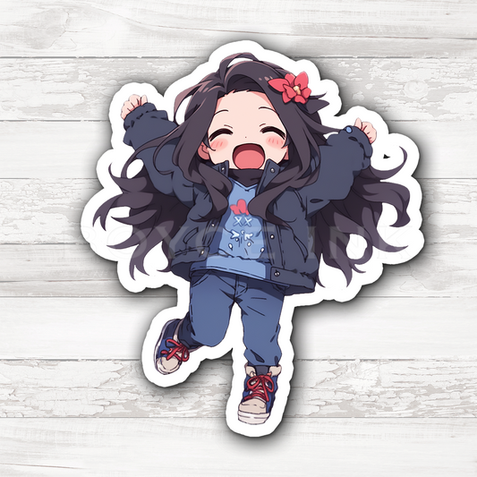 3" Sticker | Happy Chibi Girl
