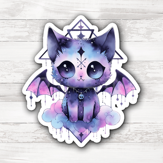 3" Sticker | Cute Winged Cat