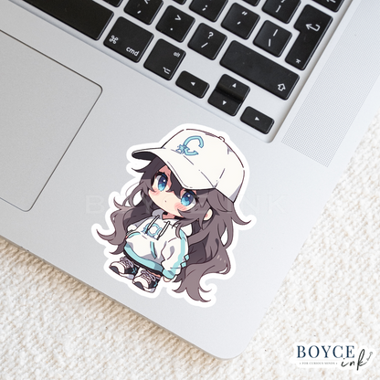 3" Sticker | Cute Chibi in Hat & Hoodie