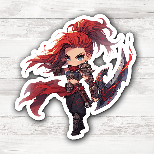 3" Sticker | Chibi Fire Warrior Girl