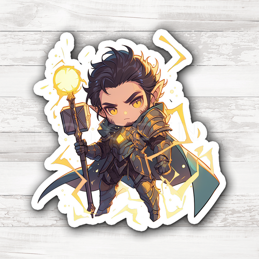 3" Sticker | Elf Mage with Magical Staff
