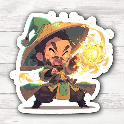 3" Sticker | Mage Chibi with Fireball