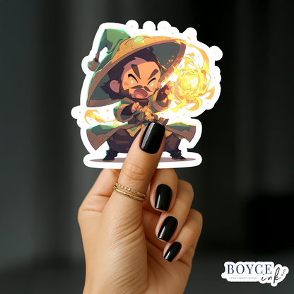 3" Sticker | Mage Chibi with Fireball