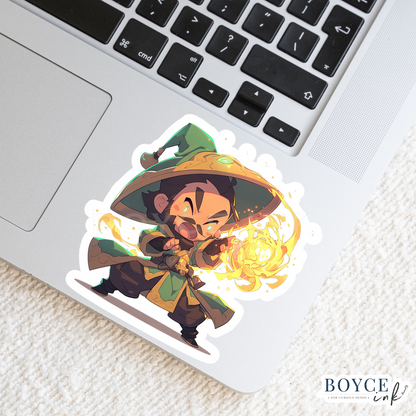 3" Sticker | Mage Chibi with Fireball