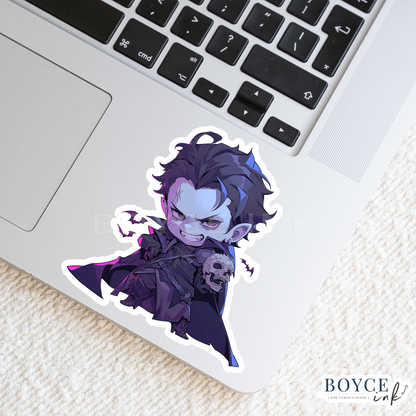 3" Sticker | Necromancer Vampire Chibi with Skull