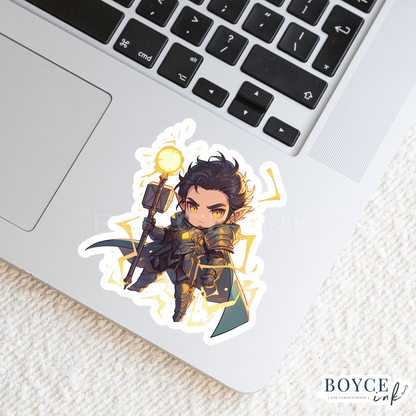 3" Sticker | Elf Mage with Magical Staff