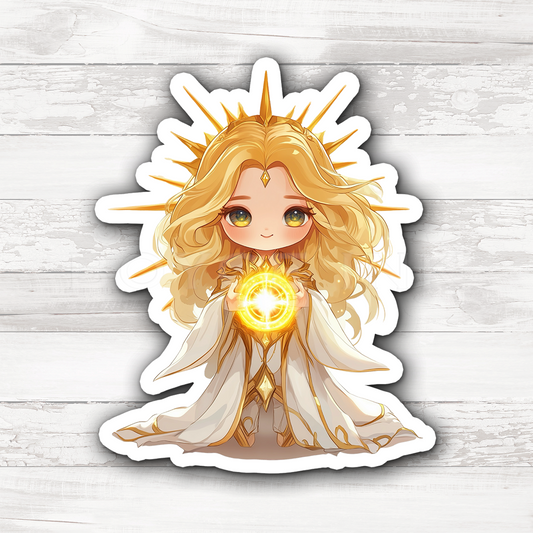 3" Sticker | Sun Goddess Chibi Girl