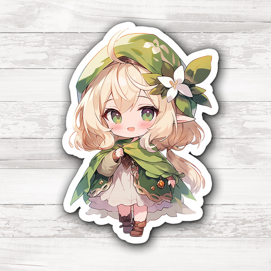 3" Sticker | Fantasy Forest Elf Chibi
