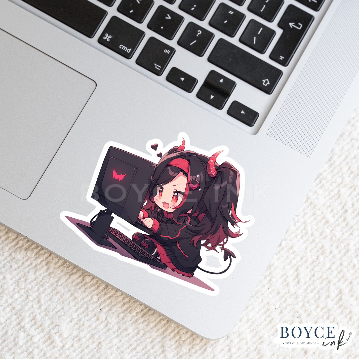 3" Sticker | Cute Devil Chibi Gamer Girl