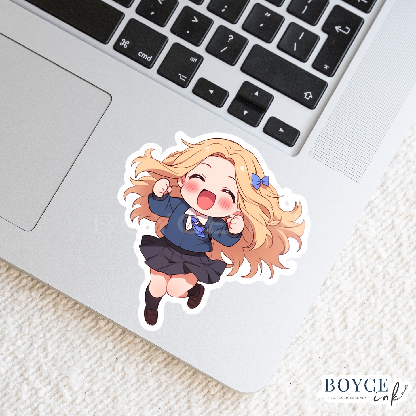 3" Sticker | Happy Chibi School Girl