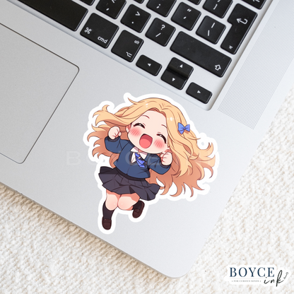 3" Sticker | Happy Chibi School Girl