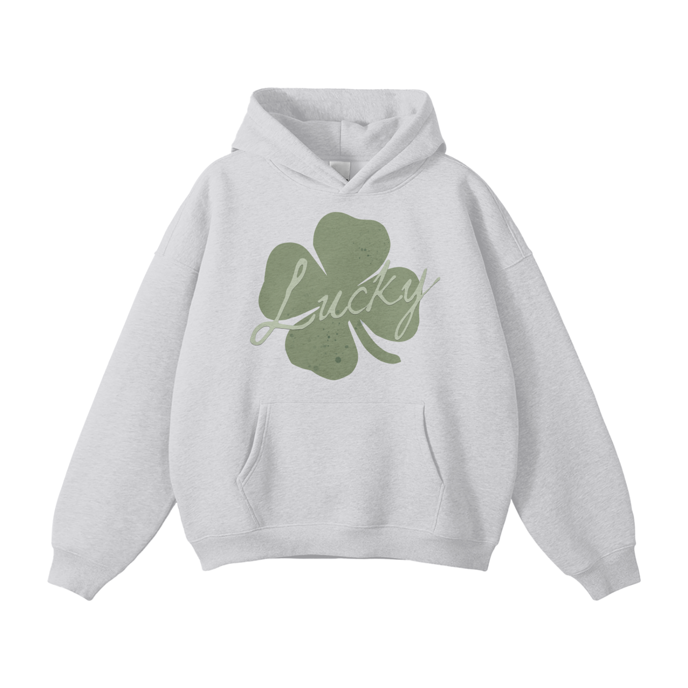 Lucky Four-Leaf Clover | Oversized Solid Color Fleece Hoodie